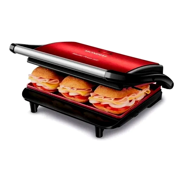 Grill e Sanduicheira Mondial Press Grill Red Ceramic PG-01-RC
