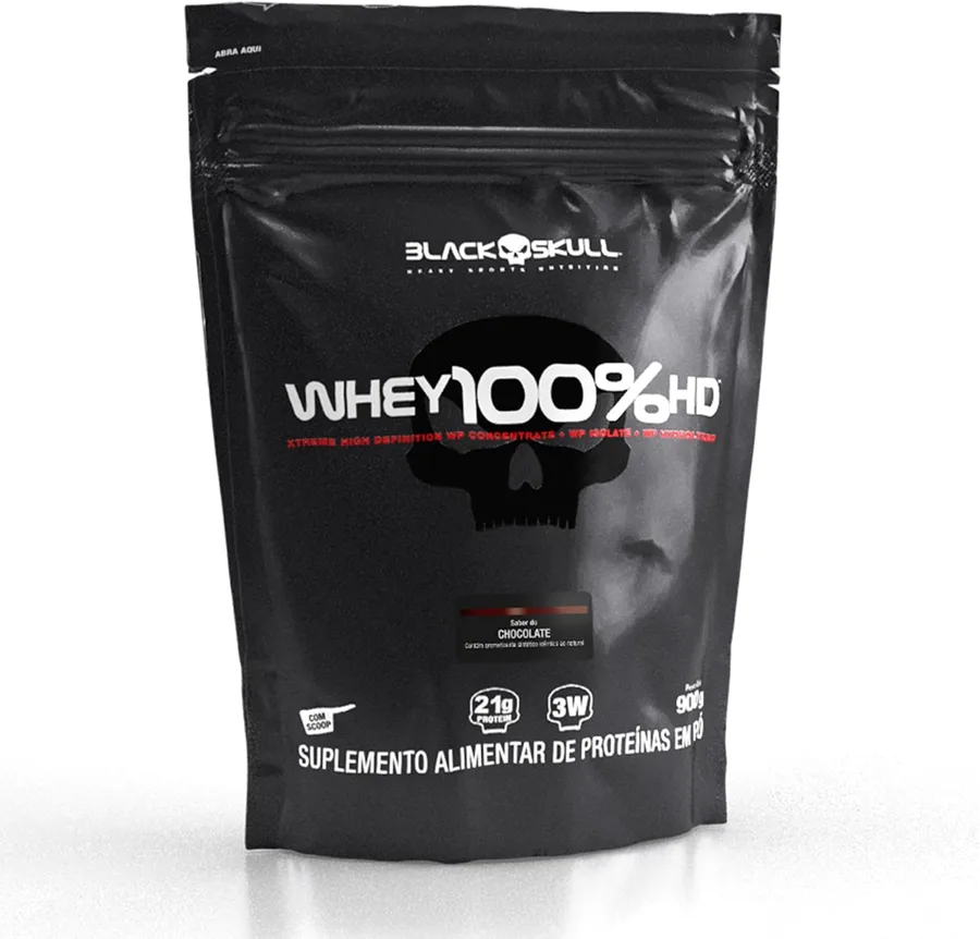 Black Skull Caveira Preta Whey 100% HD Refil 900g